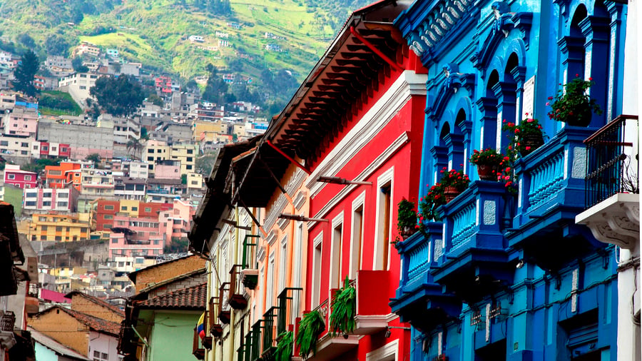 The old town of Quito in Ecuador
