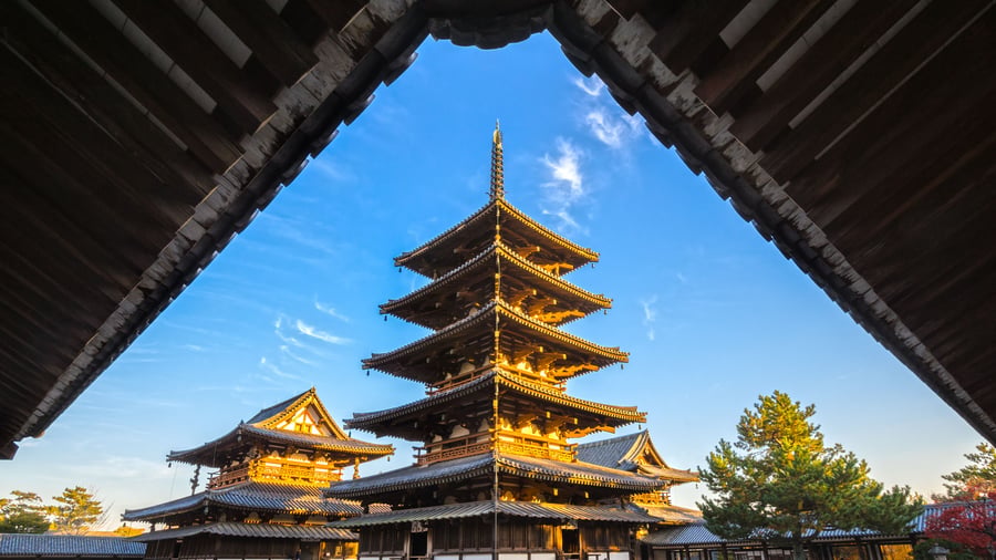 Horyu-ji-templet i Nara