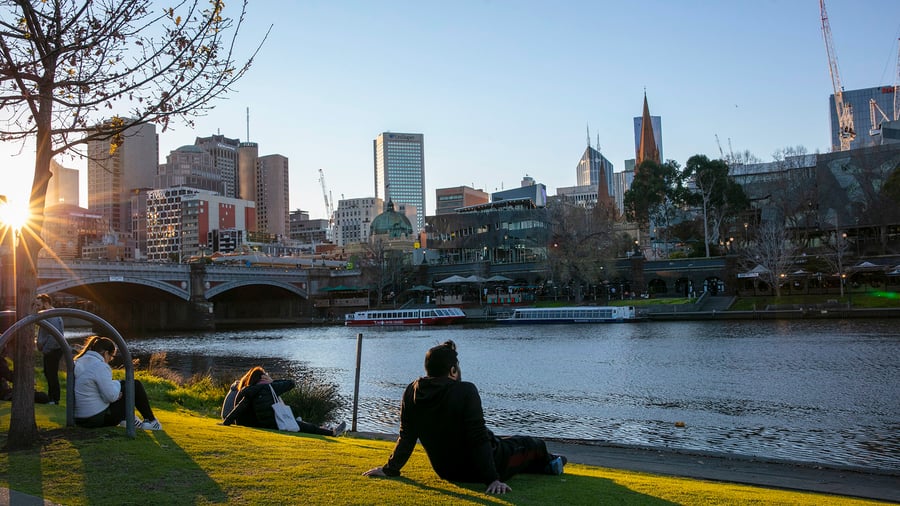Sunset at Yarra river