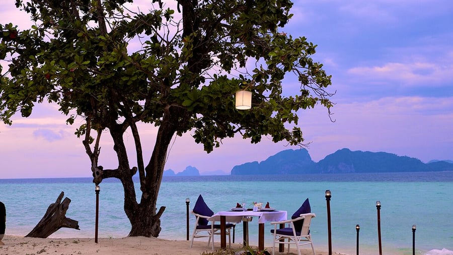 Privat middag på stranden