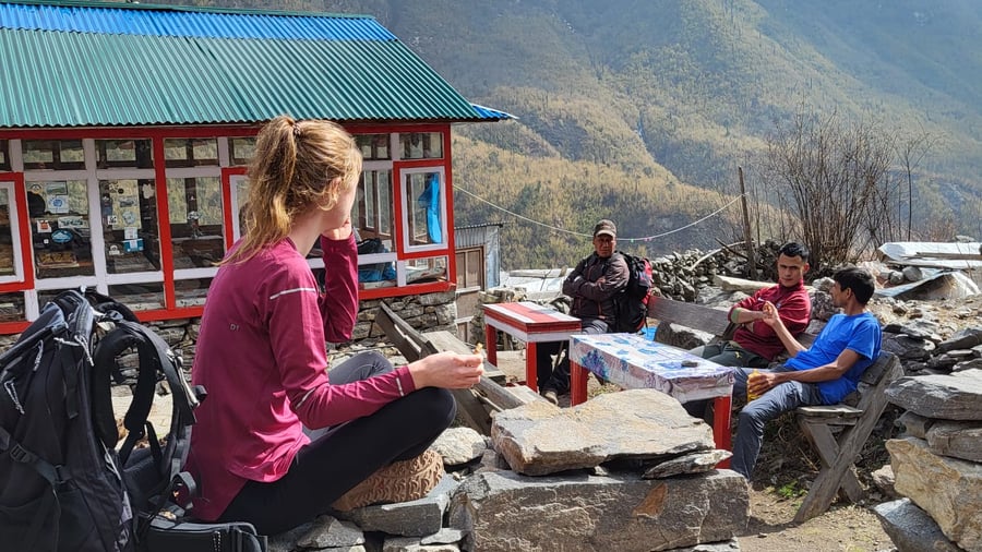 Outdoor meals are pretty common on the trails