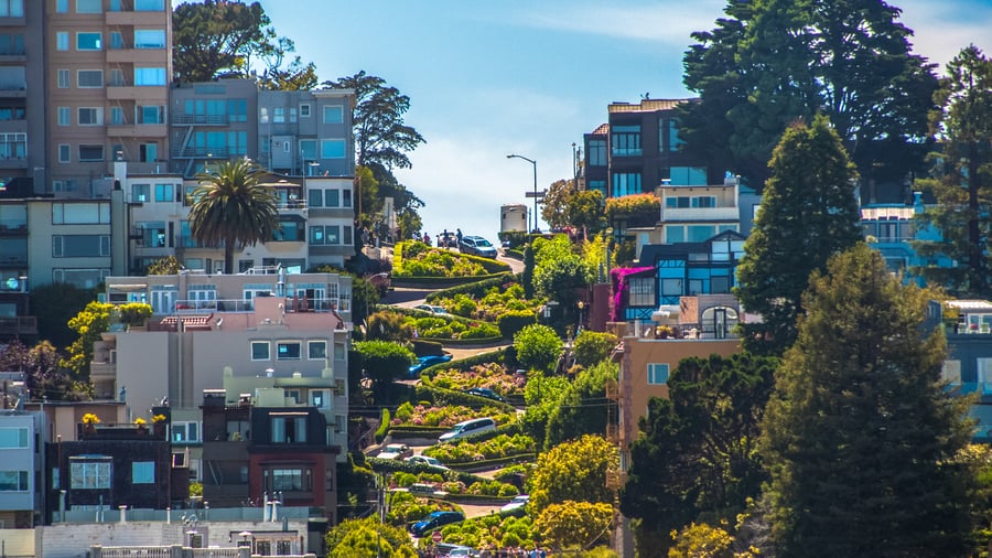 Lombard Street i San Francisco, Californien
