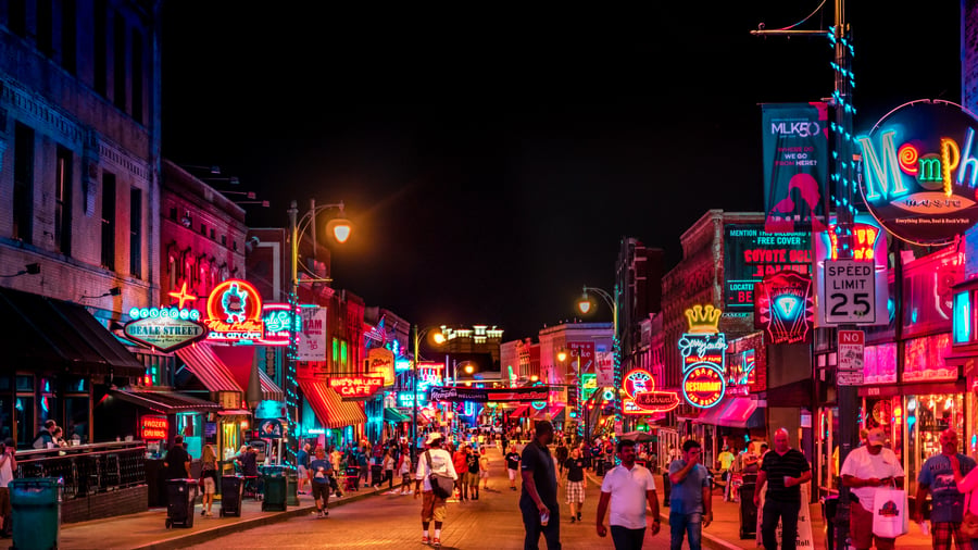 Bar street in Memphis