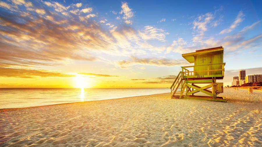 Solopgang over Miami Beach