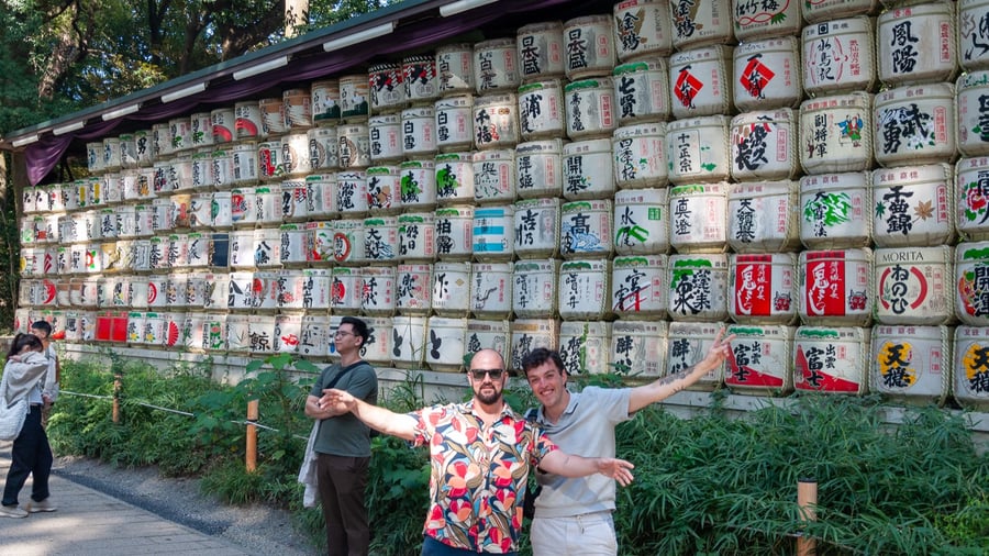 Tourists enjoying the monuments of Japan