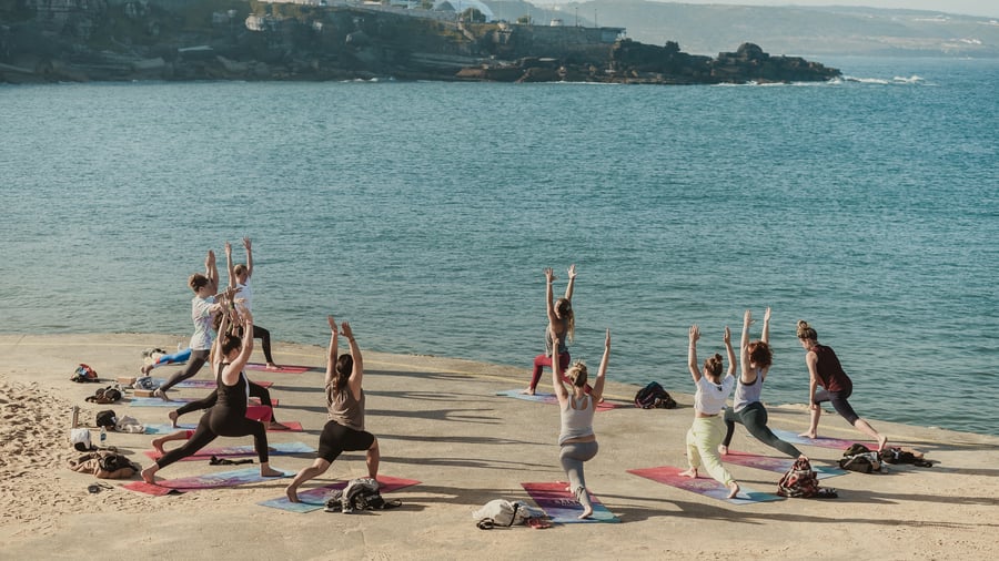Sunrise yoga on the beach