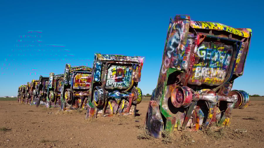 Cadillac Ranch ved Amarillo, Texas
