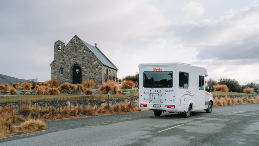I husbil vid Lake Tekapo