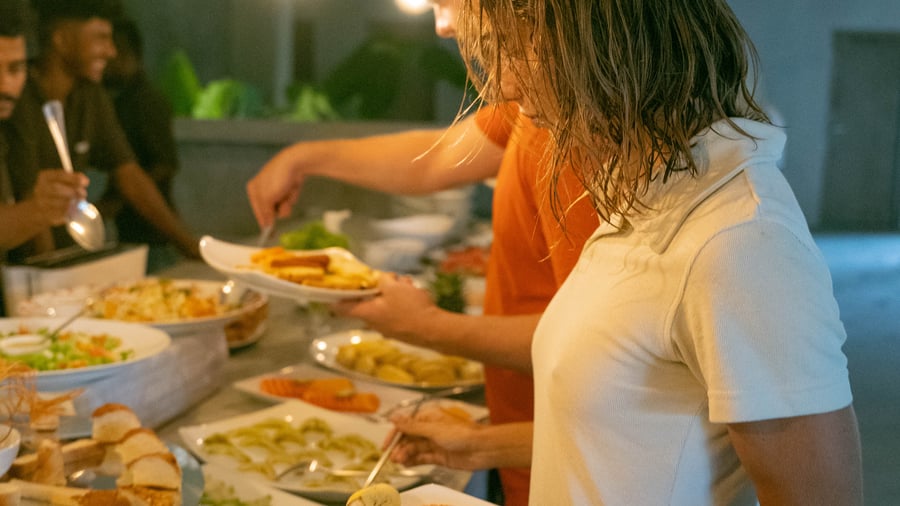 Breakfast at surf camp