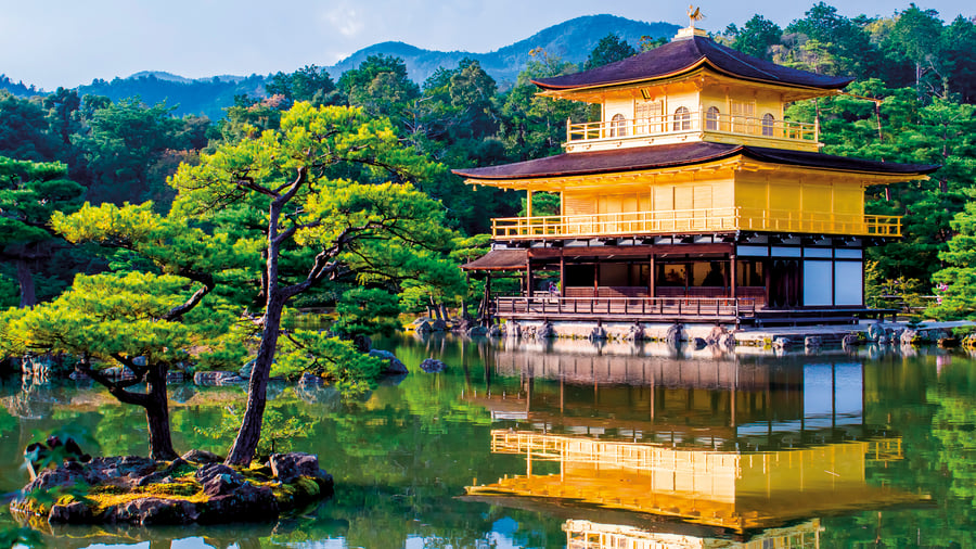 Kinkaku-ji (det gyldne tempel) i Kyoto