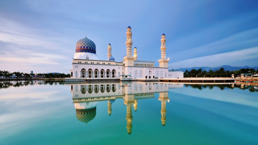 Den flydende moske i Kota Kinabalu