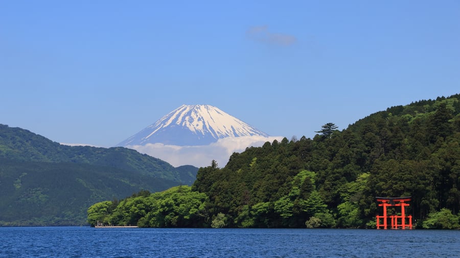 Hakone med Mount Fuji i baggrunden