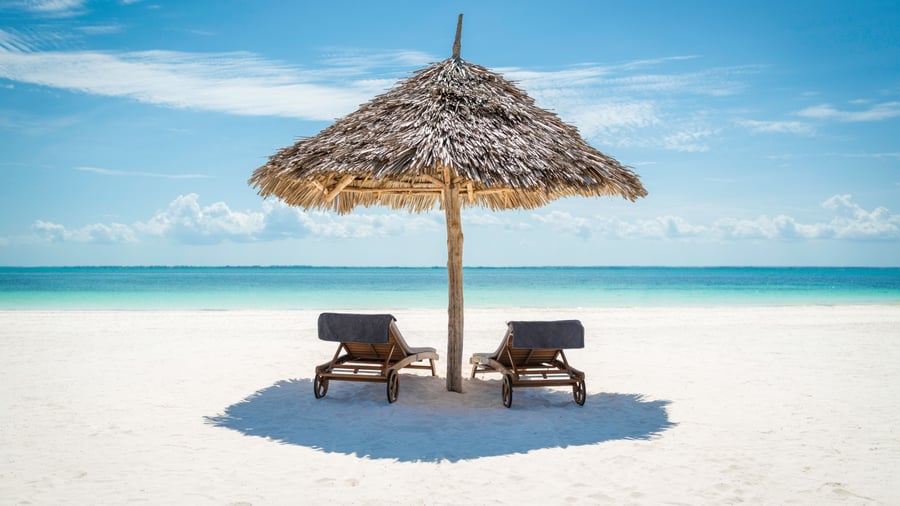 Stranden på Zanzibar i Tanzania