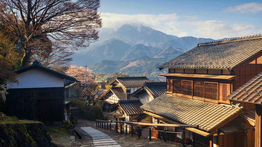 Magome-juku i Kiso-dalen