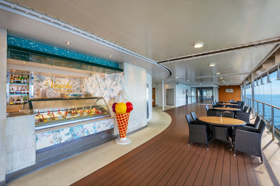Ice cream parlor on cruise ship