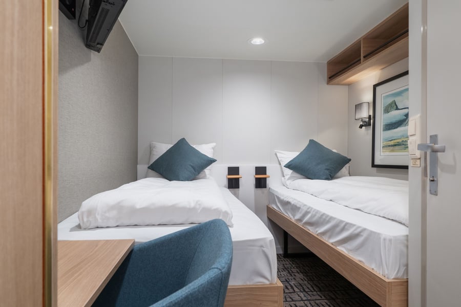 Eksempel på indvendig kahyt, MS Nordnorge