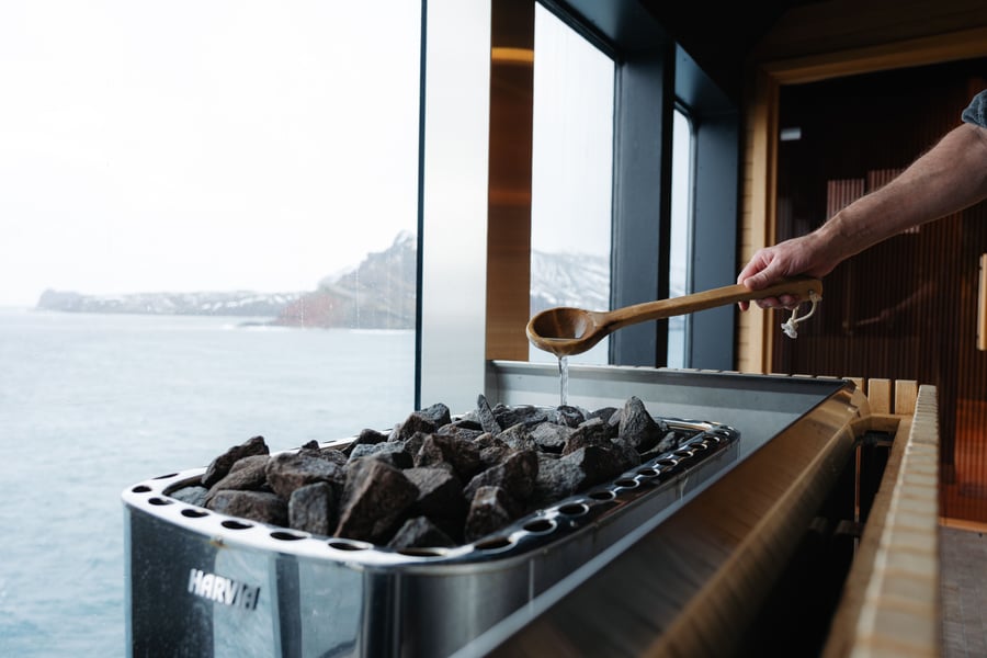 Nyd udsigten fra skibets sauna