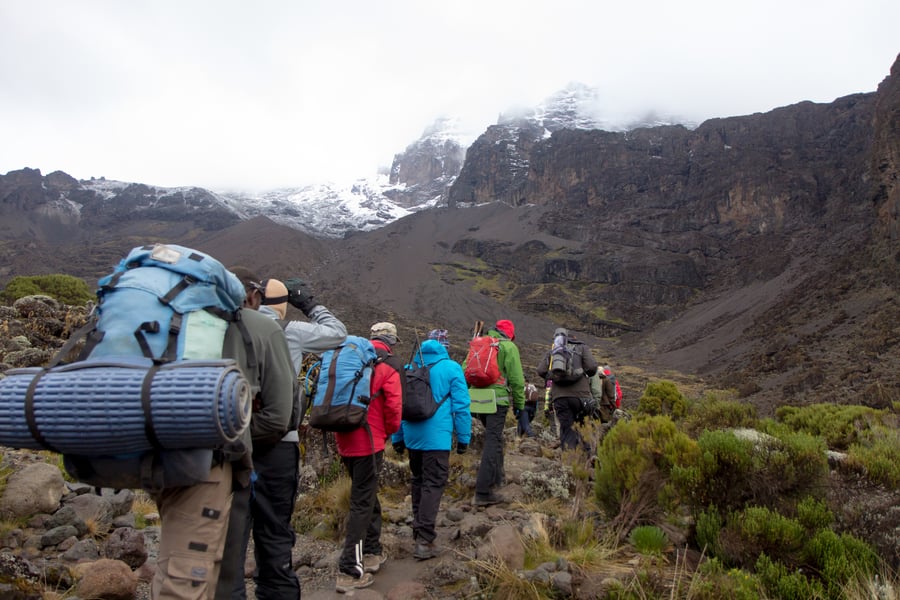 De flesta väljer Machame Route.