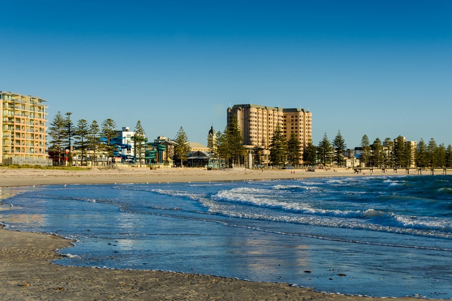 The beach in Adelaide