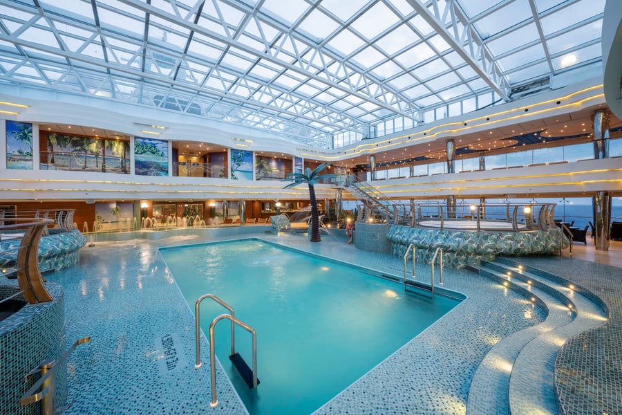 Indoor pool on cruise