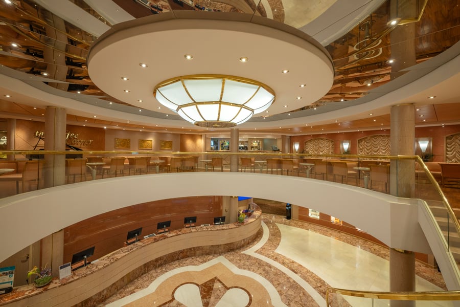 Grand hall on cruise ship