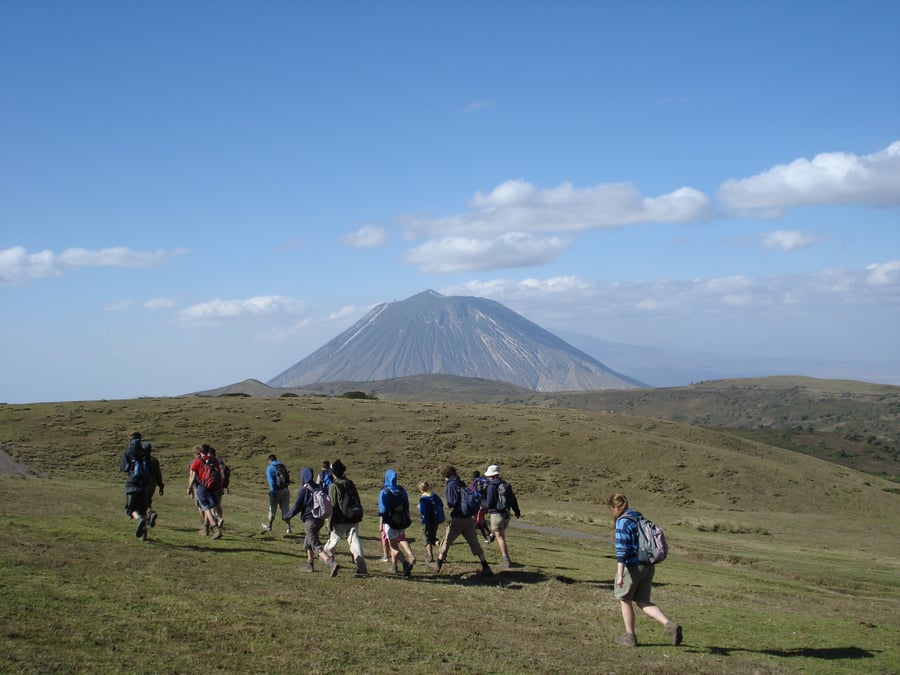 Group trekking in Tanzania