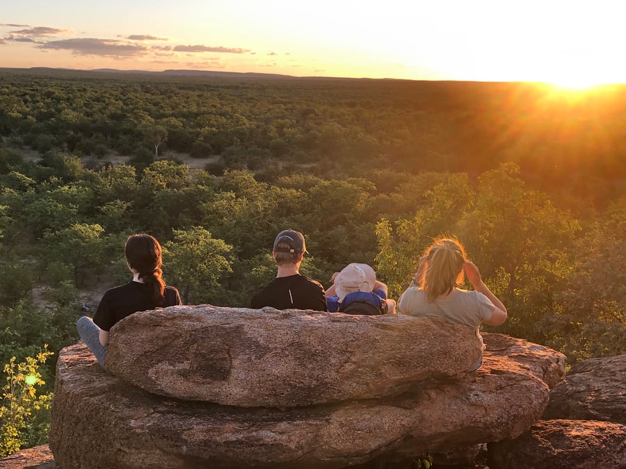 Solnedgång i Botswana