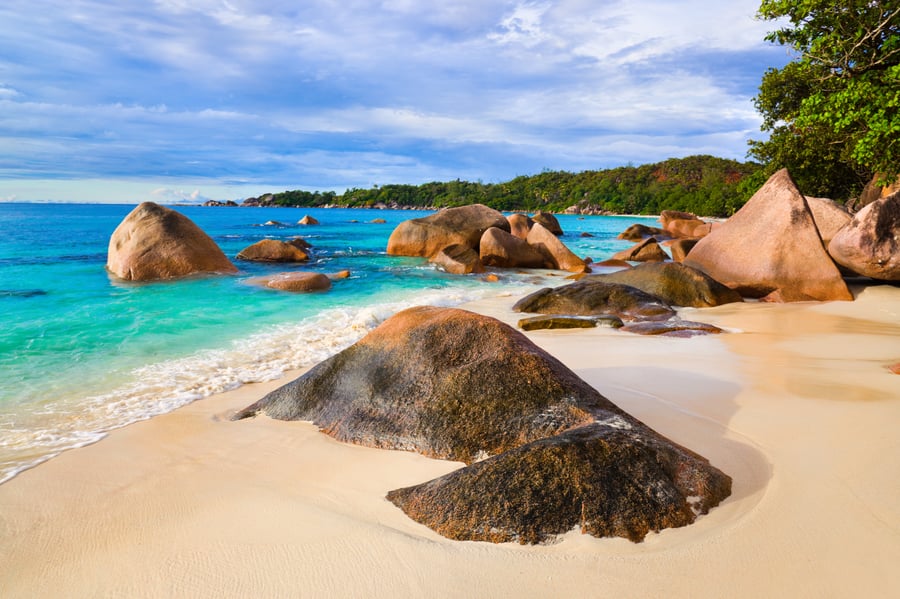 Anse Lazio stranden på Seychellerna