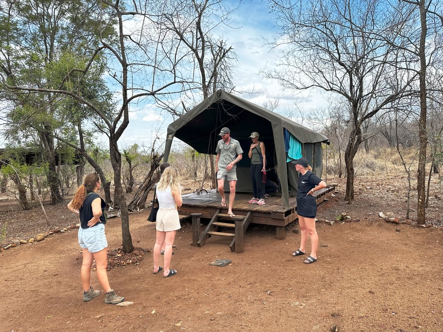 Staying in a safari tent in Kruger National Park