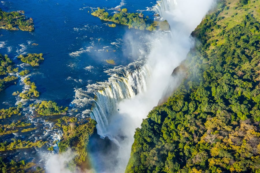 Imponerende vandfald ved Victoria Falls