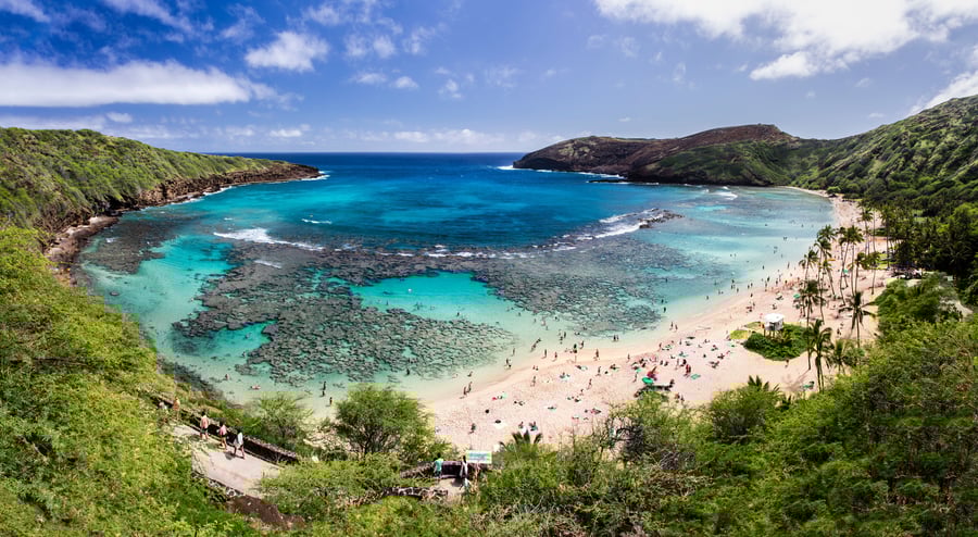 Hanauma Bay på Oahu på Hawaii