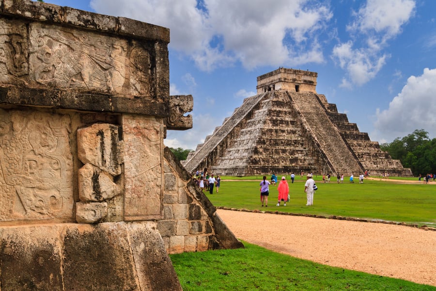 Exploring the Kukulkan pyramid in Chichen Itza