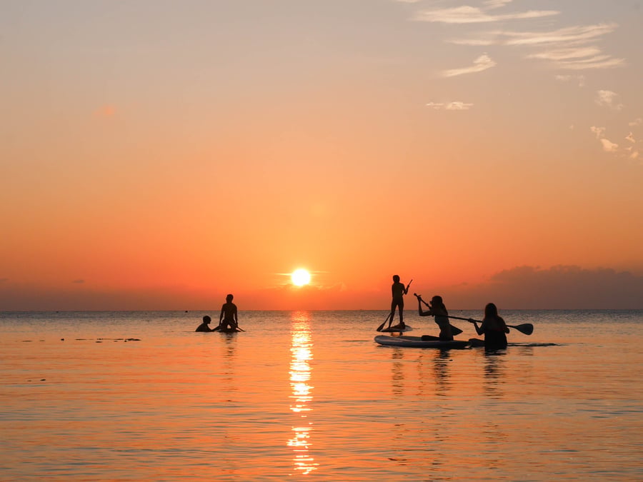 Canoe at sunset