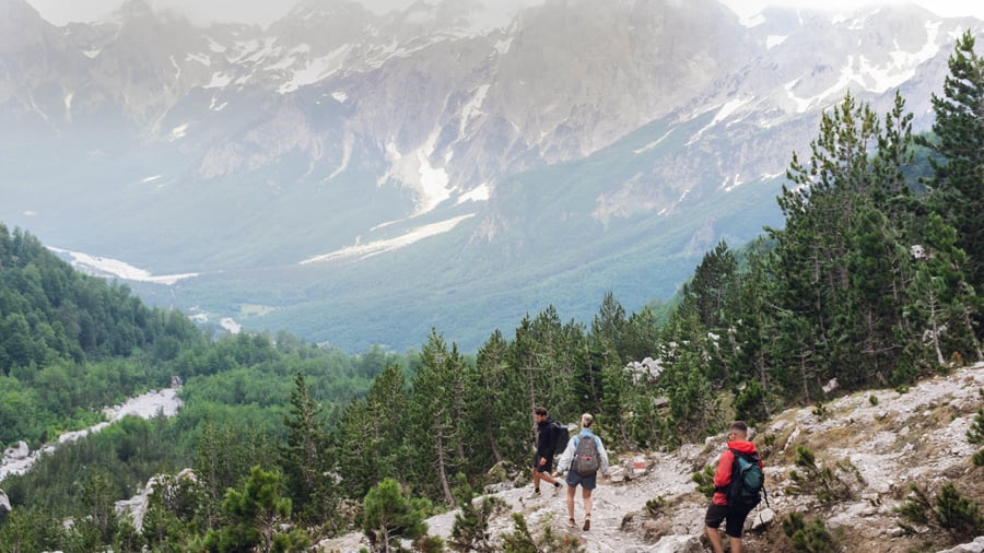 Hiking in the Albanian mountains