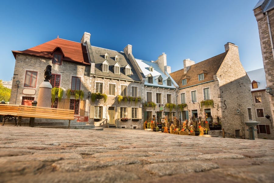 Place Royale i Old Town Quebec City i Canada.