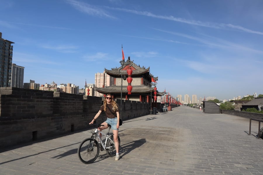 On the bike in China