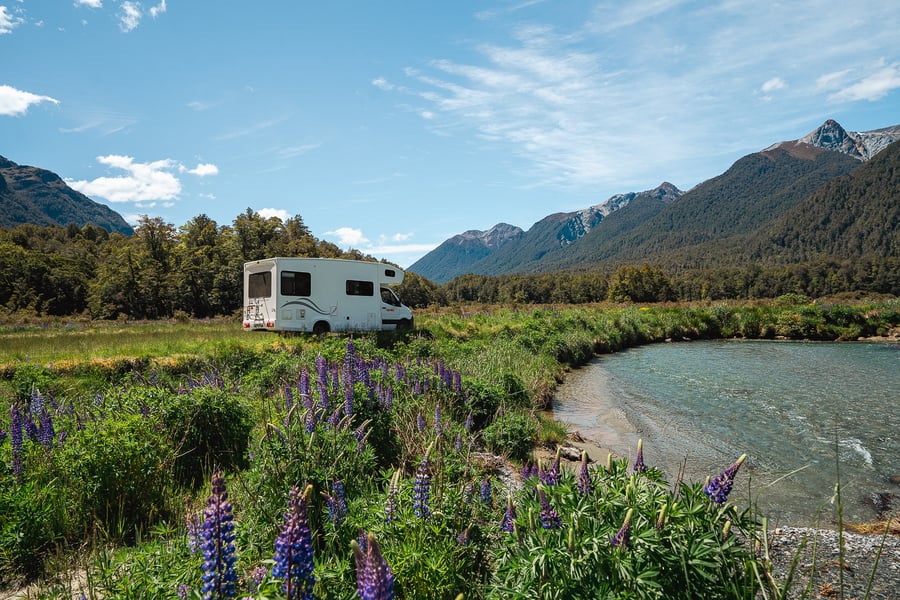 Flot natur med autocamper i New Zealand