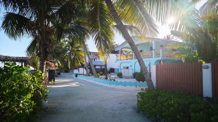 Beachy street on Caye Caulker in Belize