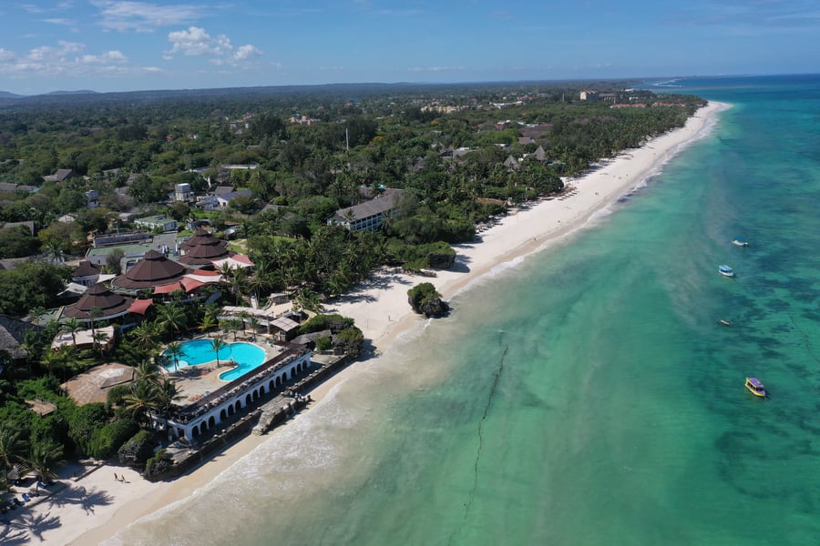 Leopard Beach Resort direkte på Diani Beach