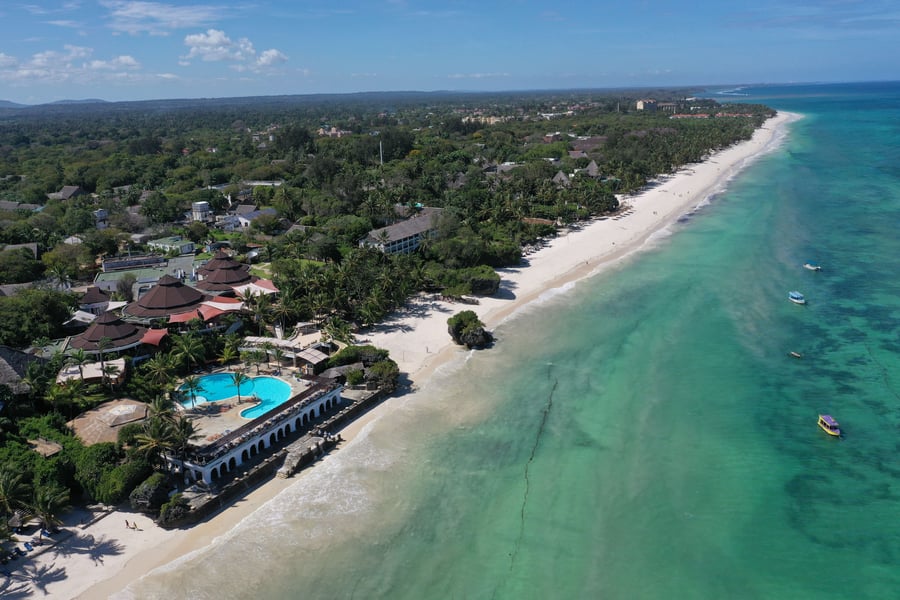 Leopard Beach Resort direkte på Diani Beach