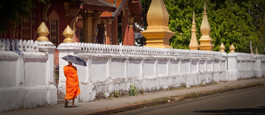 En munk i Luang Prabang, Laos
