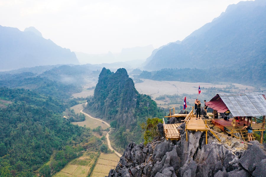 Viewpoint in Vang Vieng in Laos