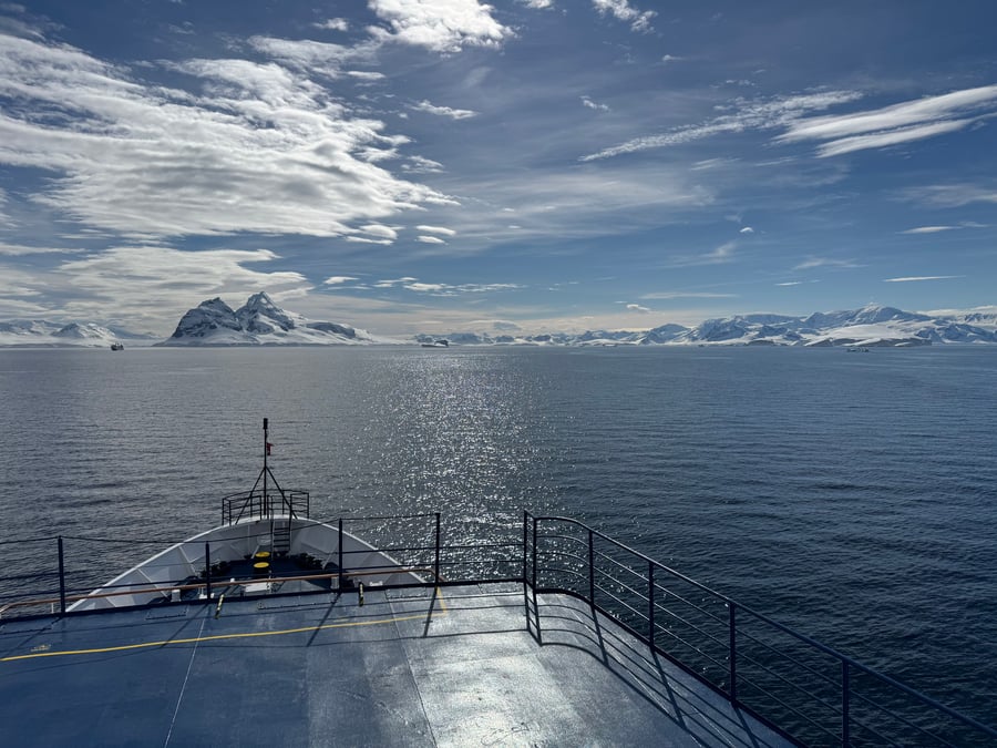 View from an expedition ship in Antarctica
