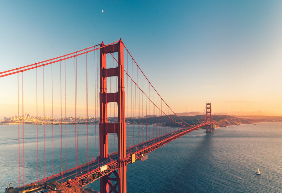 The Golden Gate bridge
